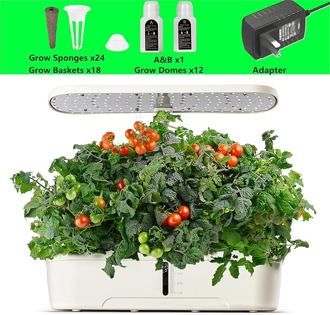 Hydroponics Growing System,12 Pods Hydroponics Growing System kit, Indoor Herb Garden Kit Indoor Gardening Grow System with Grow Light, Automatic Timer, Height Adjustable, Home Kitchen Gift