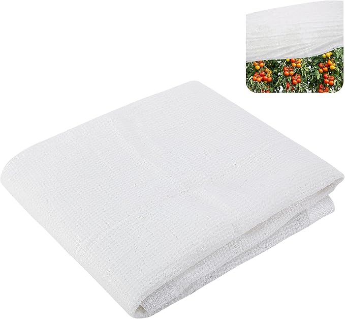 6.6 x 3.3 Ft Plant Shade Nylon Cloth, White Plant Sun Protection Net with Reinforced Grommets, Garden Sunshade Cover Cloth for Protecting Plants from Direct Sunlight