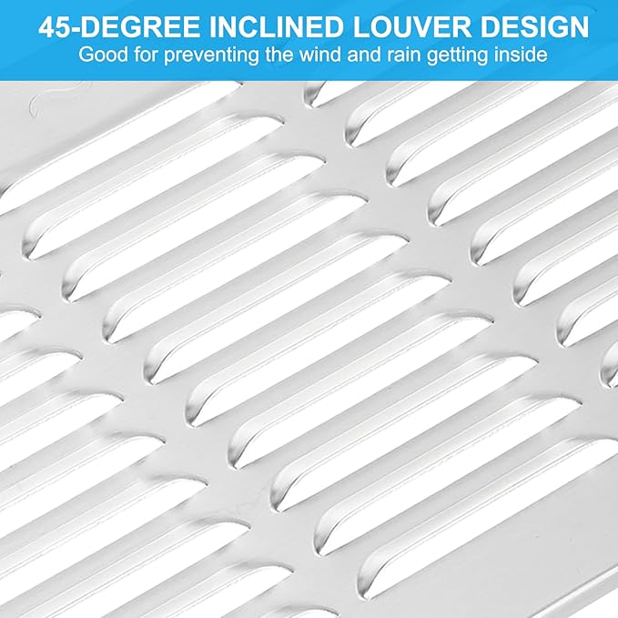 PATIKIL 10x8 Inch Aluminum Vent Cover, Screen Air Grille Ventilation Cover HVAC Louvered Grill for Home Kitchen Fireplace Bathroom Wall Ceiling, Silver