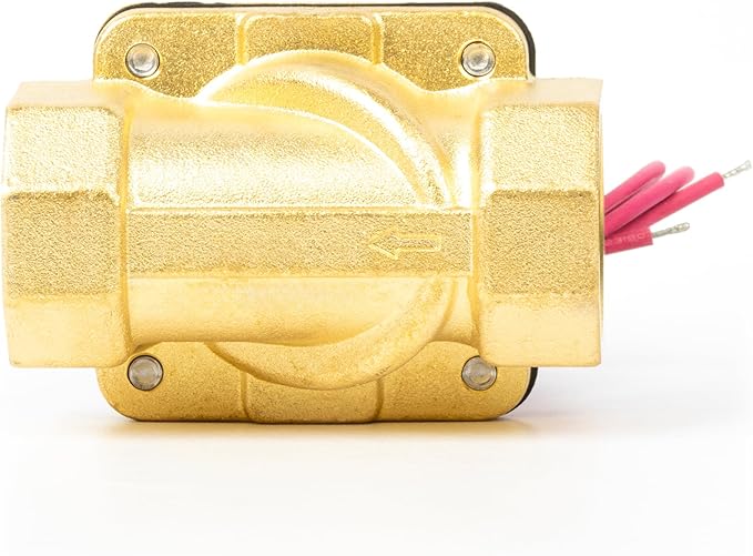 U.S. Solid 1" Brass Solenoid Valve - 110V AC Normally Closed Electric Solenoid Valve with Viton Seal, Lead Wire Type