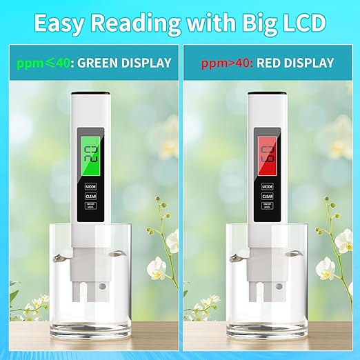 4-in-1 tds Meter Digital Water Tester - TDS/EC/Temperature（ °C / °F ）Meter | 0-9999 ppm | for Drinking Water, Hydroponics, Aquariums, RO Systems & Swimming Pools