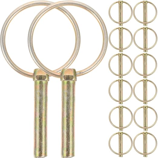 16pcs Galvanized Heavy Duty Safety Pins with Rings for Farm Tractors Trailer Hitch Lock Metal Pins for Mowers and Industrial Equipment