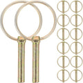 16pcs Galvanized Heavy Duty Safety Pins with Rings for Farm Tractors Trailer Hitch Lock Metal Pins for Mowers and Industrial Equipment