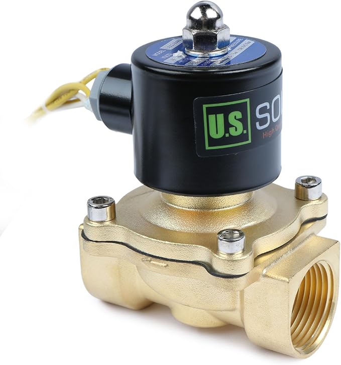 U.S. Solid Smart Solenoid Valve - 1 inch Wi-Fi APP-Controlled Brass Solenoid Valve, 110V AC