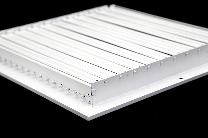 10"w X 10"h Adjustable AIR Supply Diffuser - HVAC Vent Cover Sidewall or Ceiling - Grille Register - High Airflow - White [Outer Dimensions: 11.75"w X 11.75"h]
