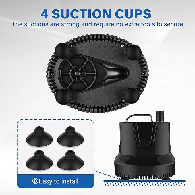 Simple Deluxe 660GPH Submersible Water Fountain Pump, (2500L/H, 45W) Quick Water Change Aquarium Pump, 8.2ft High Lift, for Fish Tank, Pond, Hydroponics, Black