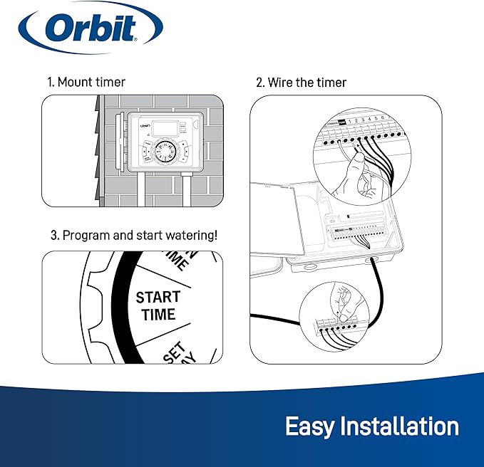 Orbit 6 Station Indoor or Outdoor Irrigation Controller, Tri-Lingual