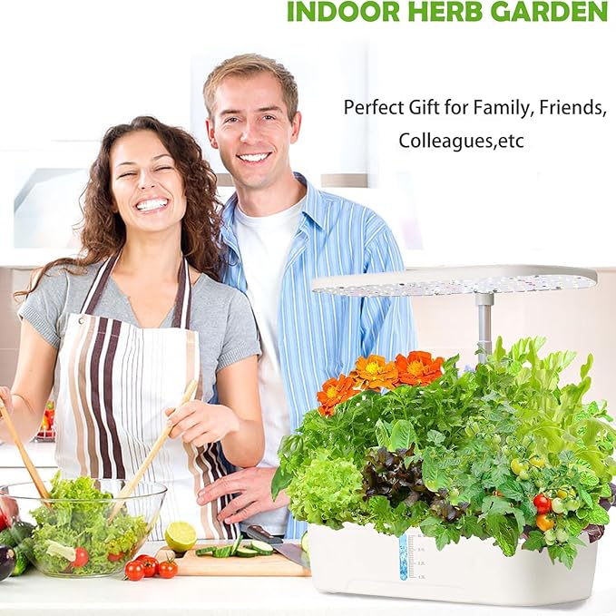 Hydroponics Growing System,12 Pods Hydroponics Growing System kit, Indoor Herb Garden Kit Indoor Gardening Grow System with Grow Light, Automatic Timer, Height Adjustable, Home Kitchen Gift