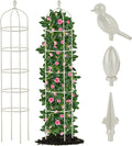 Garden Obelisk Trellis for Climbing Plants Outdoor 6.7 Ft Rose Bush Round Trellis for Pots Rustproof Metal Pipe with Plastic Coated Plant Flower Trellises for Clematis Vine Jasmine Support