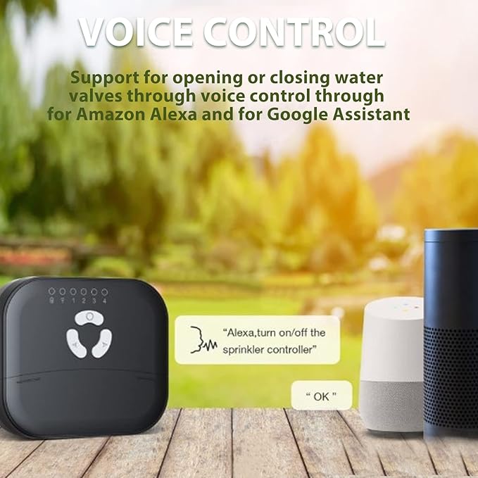Smart WiFi Sprinkler Controller 6 Zone Indoor Irrigation Timer with App Control and Weather Adjustment for Garden Yard