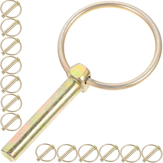 Veemoon 16pcs Heavy Duty Galvanized Lynch Pin with Rings Locking Safety Clips for Trailer Tractor Truck Mower Farm Equipment 10x50mm
