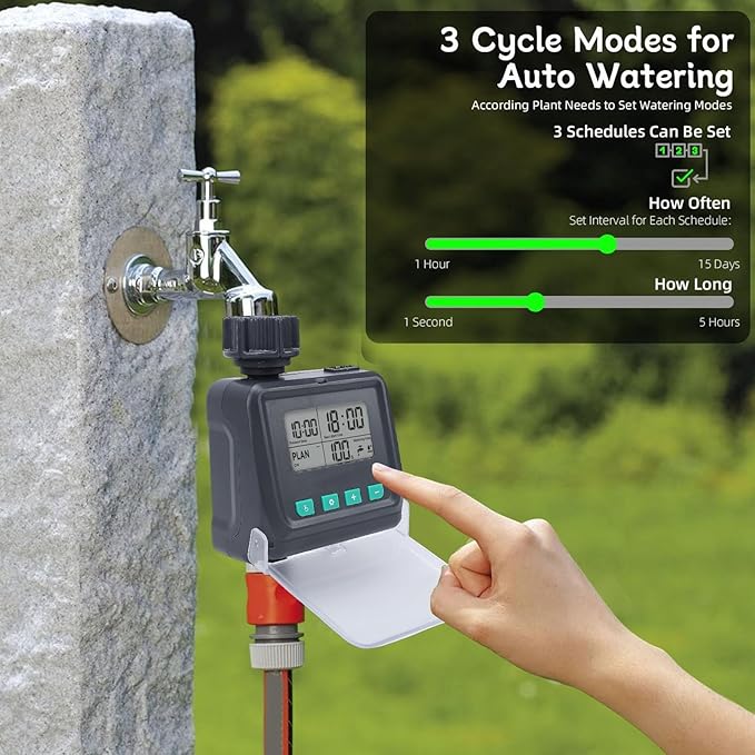 Generic Sprinkler Timer, Programmable Water Timer for Garden Hose, Outdoor Lawn Watering Controller with Rain Delay & Manual Automatic Drip Irrigation System, Ideal for Yard & Lawn