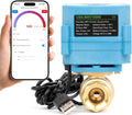 U.S. Solid WiFi Smart Motorized Ball Valve 1/2 inch NPT for Water Control & Irrigation, 2 Way Brass Electric Valve, USB Powered, LED Status Indicator, Flow Direction Window, Remote On/Off Control