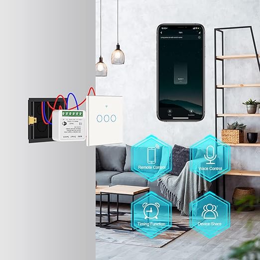 WiFi Smart Switch Light Switch, Compatible with Alexa/Google Home, APP Remote Control, Voice Control, DIY Mode, Timer Function, LAN Control, No Hub Required, 2 Way 16A(4 Pack)