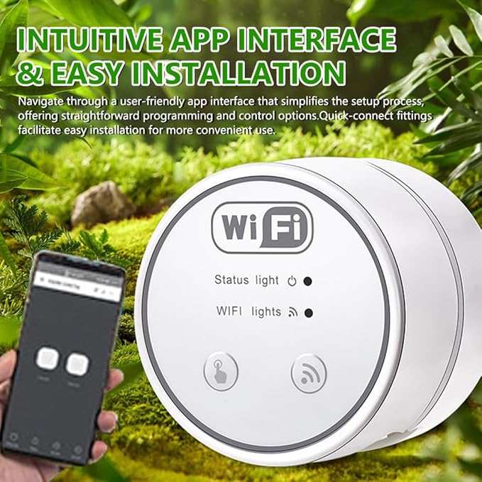 WiFi Gardening Water Timer Cellphone APP Control Garden Automatic Watering Device Balcony Irrigation Controller (3 nozzles Set)