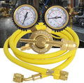 Nitrogen Regulator 0–800 PSI CGA580 with Dual Gauges & 60" Reinforced Hose, 1/4" Male Flare Outlet – Solid Brass Nitrogen Tank Pressure Regulator for HVAC Purging, Leak Testing & Charging Systems