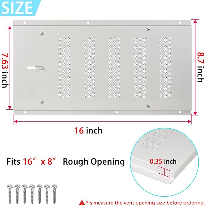 Foundation Vent Cover Crawl Space Vent Cover for Foundation Garage Attic Home Improvement,16” x 8.7” Outdoor Crawl Space Air Wall Vent Cover with Damper&Screen Reduce Moisture,White,6PK