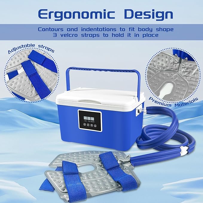 Cold Therapy Machine- Ice Therapy Machine for Knee, Large Capacity Water Tank, Quiet Pump, Adjustable Time and Flow Speed, for Sports Injuries, Knee Pains