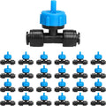 MXIC 24 Pack Push-to-Fit Drip Irrigation Emitters, Leak-Proof Pressure Compensating Drip Emitters, Constant Water Flow 1gph Drip Emitters for 1/4 Inch Tubing