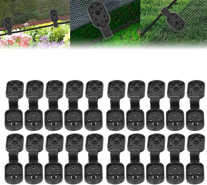 Shade Cloth Clips 100pcs | ABS Plastic Garden Netting Clips for Bird Net/Sunshade Net/Plant Cover | Easy to Use, No Tools Needed