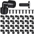 30 PCS Quick Connect 1/4" Drip Irrigation Elbow Fitting, Push-to-Connect Drip Irrigation Elbow Connectors for 1/4 Inch Tubing with 10PCS End Plugs,Hose Connectors for Garden Irrigation System