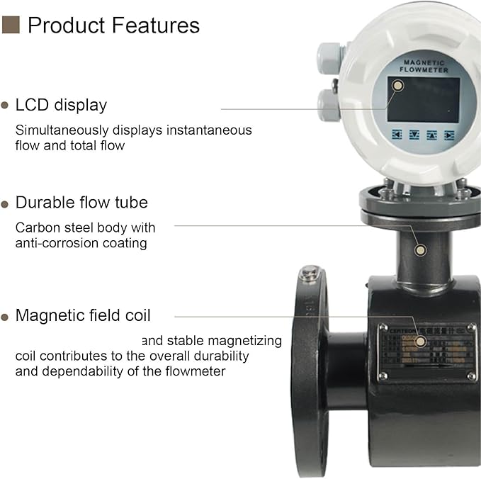 Electromagnetic Flow Meter Magnetic Flowmeter DN10-DN50 Digital Water Liquid Sensor Smart Industrial(DN32)