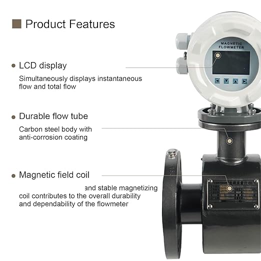 Electromagnetic Flow Meter Magnetic Flowmeter DN10-DN50 Digital Water Liquid Sensor Smart Industrial(DN50)