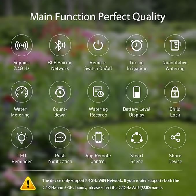WiFi Sprinkler Timer: Smart Water Timer for Garden Hose, Automatic Irrigation Controller, App Remote Control, Weather-Based Smart Watering, Compatible with Alexa, Google Home