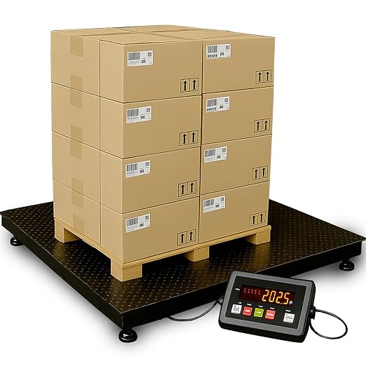 Industrial Floor Scales, 48"x48" 10000lbx1lb Accurate Pallet Scale with Smart Digital Indicator, Heavy-Duty Weighing Scale for Warehouse Shipping and Industrial Use, (4'x4')