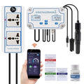 WiFi Pool Salt Tester and pH Monitor, Aquarium pH Monitor with pH Controller Online, Salinity Tester for Saltwater Pool Koi Fish Pond Aquaculture Aquarium Desalination Tuya APP Control