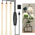 8.6'' LED Grow Light Strips, Full Spectrum 3500K Grow Lights for Indoor Plants, 3 Head with 3/9/12H Timer, 10 Dimmable Levels, Suitable for Seedling, Succulent, Plant Shelf and Greenhouse, 1-Pack