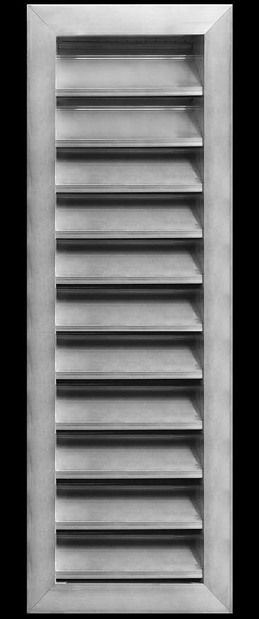 HVAC Premium 6"W x 24"H Aluminum Exterior Gable Louver Vent for Walls & Crawlspace - Weather-Resistant Air Grille with Screen Mesh - [Outer Dimensions 7.75"W x 25.75"H]