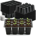 RooTrimmer 40 Pack Reusable 12-Cell Seed Starter Tray, Plant Starter Trays with Large Drainage Holes for Seed Germination, Easy to Repotted, Fits Standard 1020 Flats and TD377 Trays, Black