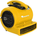 MOUNTO 1/4hp 1000CFM 2 Speed Air Mover Carpet Dryer Floor Fan Cooling Fan (Yellow)