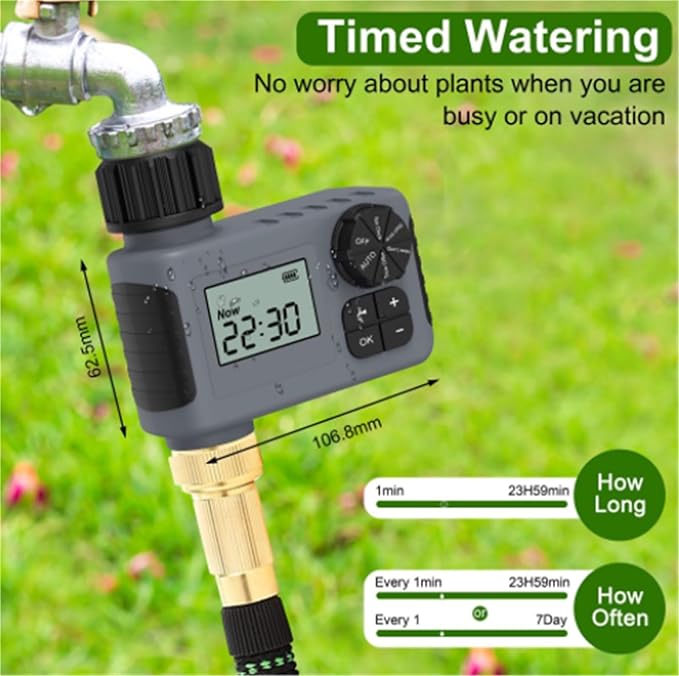 Irrigation Controller Irrigation Timer Digital Automatic Watering with Programming Control Intelligent Adjustable Sprinkler for Garden and Lawn