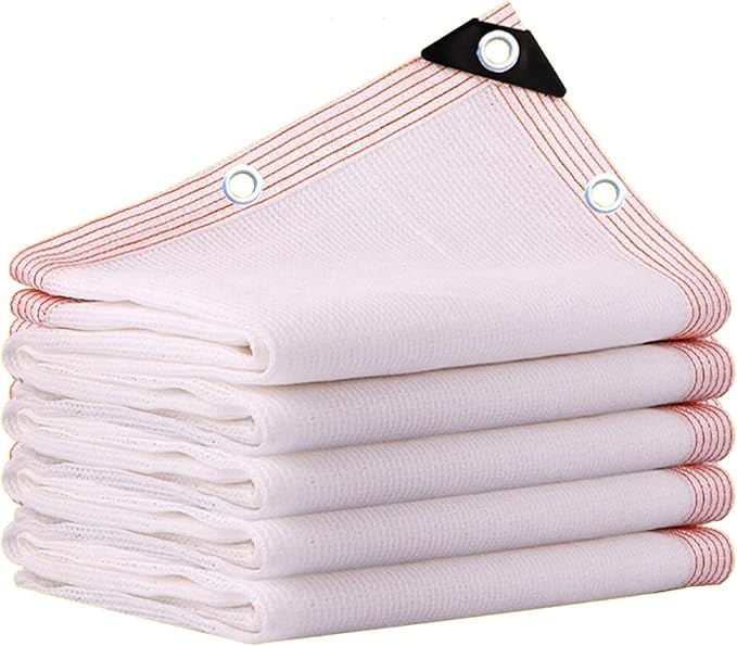 White Shade Cloth for Garden & Greenhouse - Heavy Duty Sunblock Mesh Tarp with Grommets, Outdoor 50% UV Protection Sun Shade Net Cover for Patio, Plants, Pergola, Canopy, Chicken Coop(26x33ft)