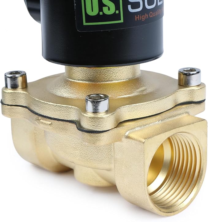 U.S. Solid Smart Solenoid Valve - 1 inch Wi-Fi APP-Controlled Brass Solenoid Valve, 110V AC