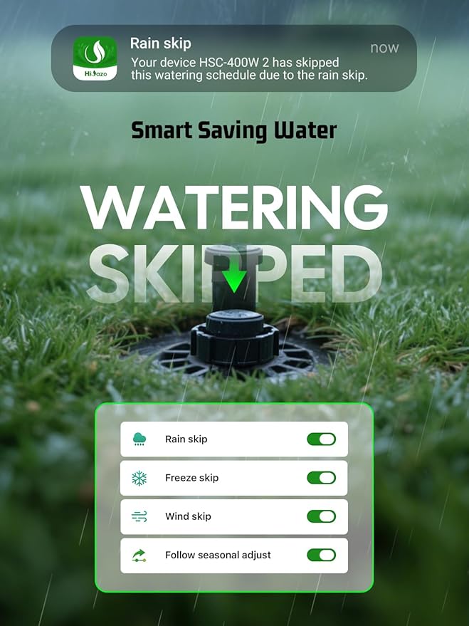 Outdoor Smart Sprinkler Controller with Protector, WiFi Irrigation Controller Easy Use App Enabled, 16 Zones + 16 Plans, Save Water Auto Skip Rain, Freeze & Wind, 10 Minutes Install