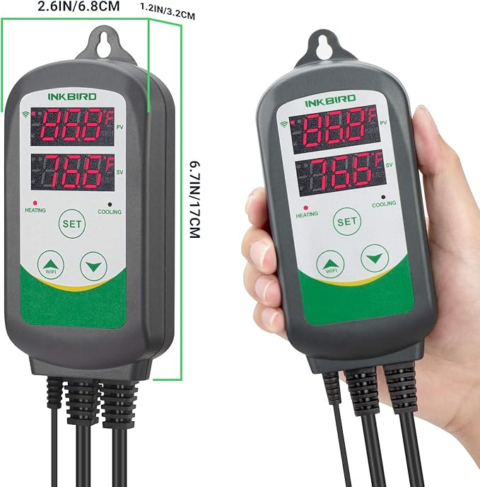Inkbird WiFi ITC-308 Digital Temperature Controller Aquarium Thermostat for Aquarium Heater and Cooler, with Waterproof Sensor.