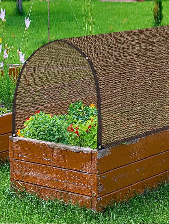 80% Sunblock Shade Cloth Net Resistant - 5x6Ft Garden Shade Mesh for Plant Cover, Greenhouse, Chicken Coop, Kennels, Tomatoes Plants