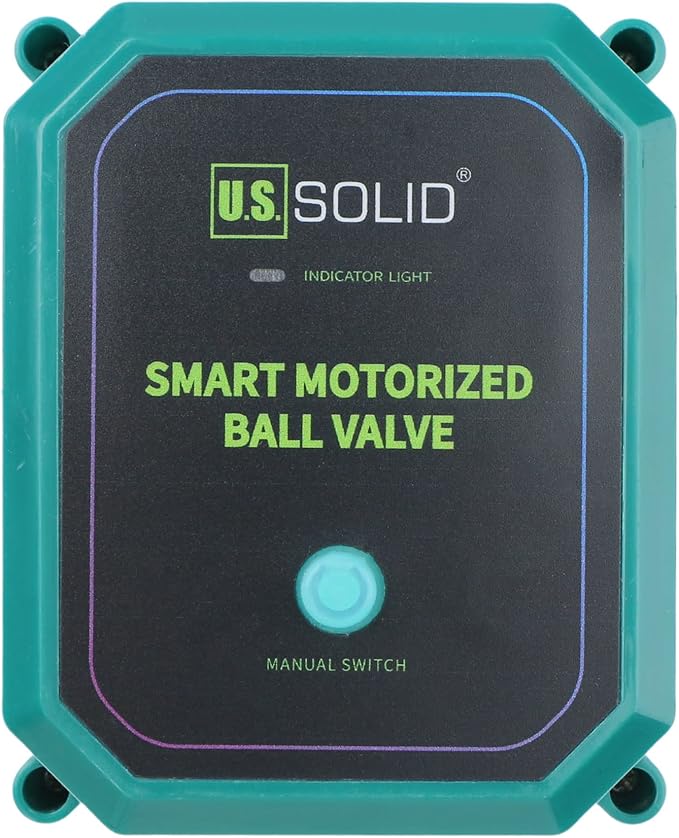 U.S. Solid 3/4" Smart Motorized Ball Valve - Remote App Mobile Control Brass Electrical Ball Valve with Manual Switch, 5V DC USB Connection