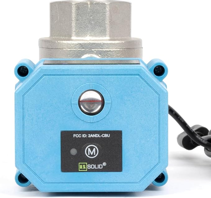 U.S. Solid WiFi Smart Motorized Ball Valve 1 inch NPT for Water Control, Irrigation, 2 Way 304SS Electric Valve, USB Powered, Status Indicator, Flow Direction, Remote On/Off Control, NSF Certified