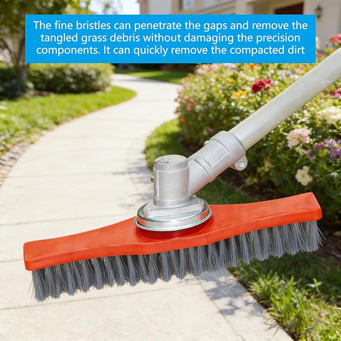 Heavy Duty Mower Brush Thick Nylon Bristles for Effective Removal of Stubborn Dirt Grass Tool Brush