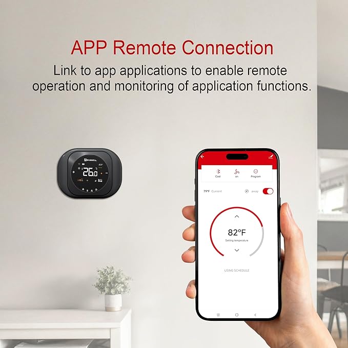 Smart WiFi Thermostat for Home, Programmable Thermostat with C-Wire Adapter, 3H/2C for Heat Pump & Conventional Systems, Tuya App Control, Compatible with Alexa & Google Assistant