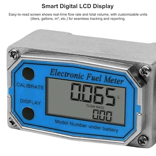 All Stainless Steel Inline Digital Turbine Flowmeter, 120°C High Temp Resistant, ±0.5% Accuracy, Instantaneous Flow, for Water Diesel Flow Monitoring (2 inch (High Flow))
