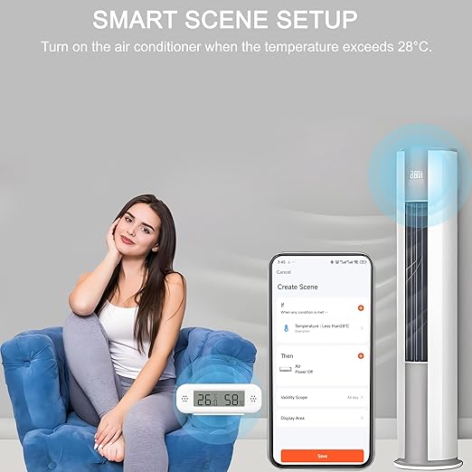 WiFi Thermometer Hygrometer Indoor: Smart Temperature Sensor, Digital Temperature Humidity Monitor with Smart App & Data Recording, Compatible with Alexa, for Bedroom Greenhouse Cellar (2 Pack)