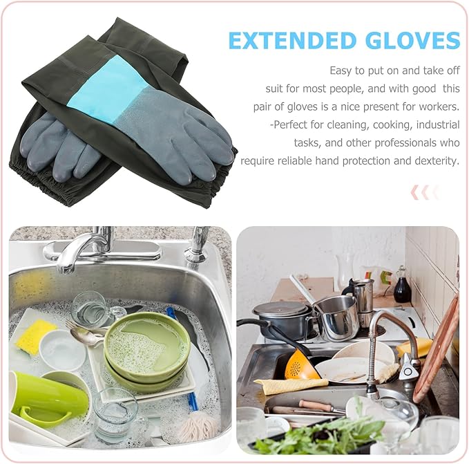 HOMSFOU Cut-resistant Waterproof Protective Work Gloves 70cm Extended Length Heavy Duty Safety Gloves for Outdoor and Warehouse Use