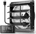 20" Shutter Exhaust Fan with 6 ft Power Cord, EC Motor Wall Mount Attic Fan, Smart Programming Variable Speed, Temp/Humidity & Timer, Auto Louvers, 4000 CFM for Window, Shed, Commercial, Waterproof