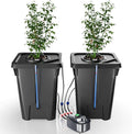 2 Buckets DWC Hydroponics Grow System with Top Drip Kit, 7 Gallon Deep Water Culture with Air Pump, Air Stone, Air Hose, Recirculating Drip Garden System
