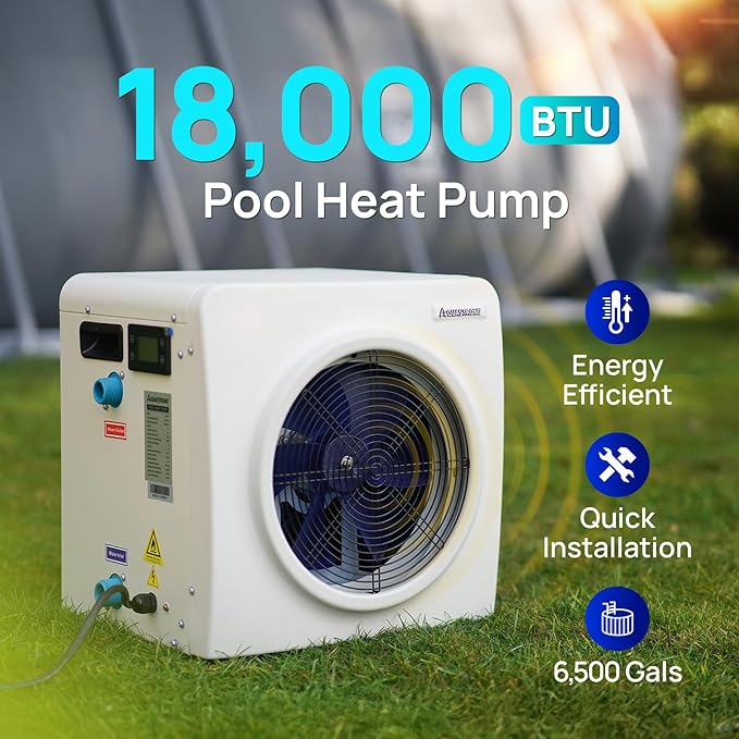 AQUASTRONG Swimming Pool Heat Pump,Electric Pool Heater for Above Ground and Inground Pool,Heating and Cooling Pool Heater Pools Up to, 6500 Gallons